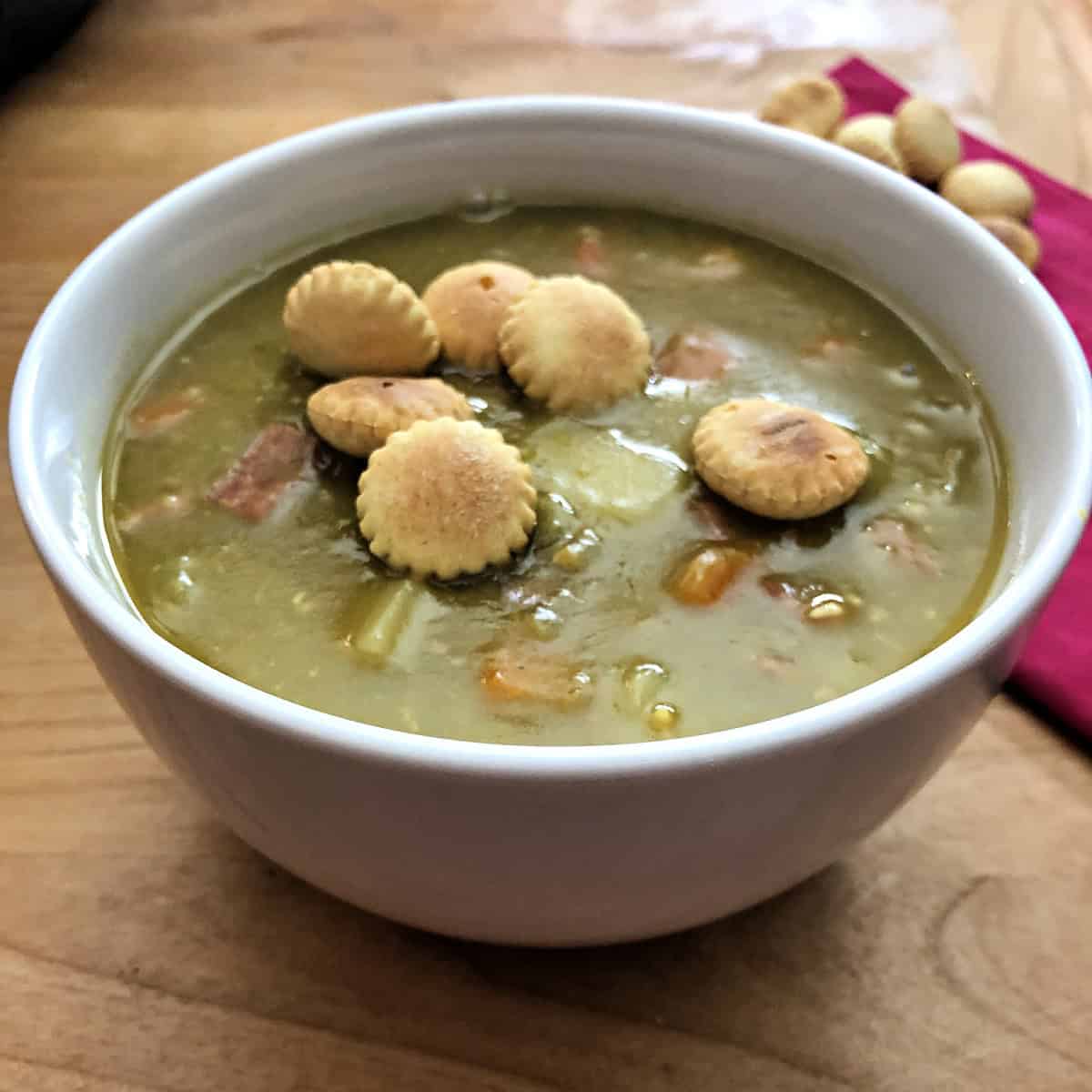 Split pea soup made in the Instant Pot.