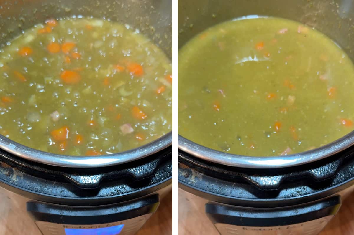 Showing the soup just after cooking cycle.