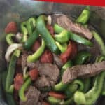 Pin for Pepper Steak made in the Instant Pot.