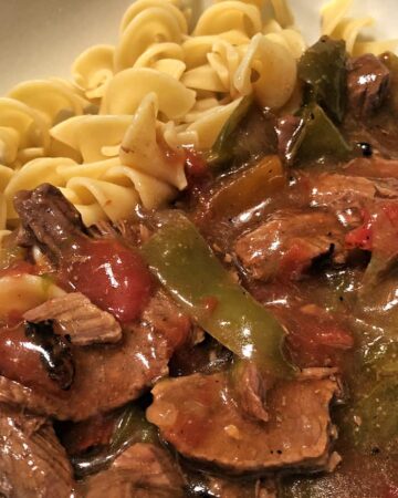 pepper steak with noodles