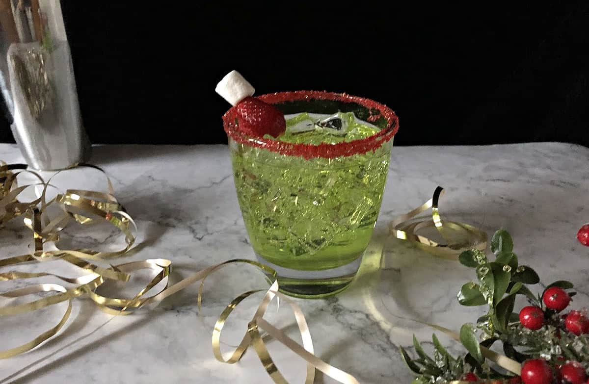 Grinch Cocktail - a Fun and Festive Holiday Drink - Sula and Spice