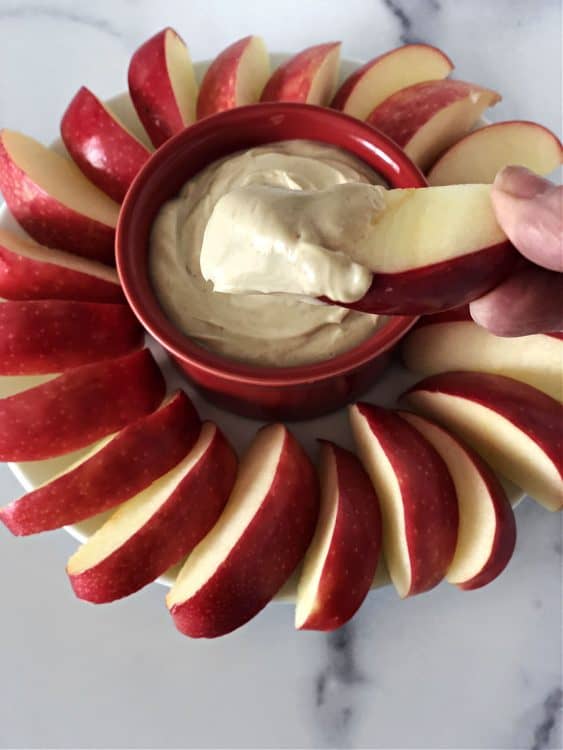 Greek yogurt with peanut butter dip