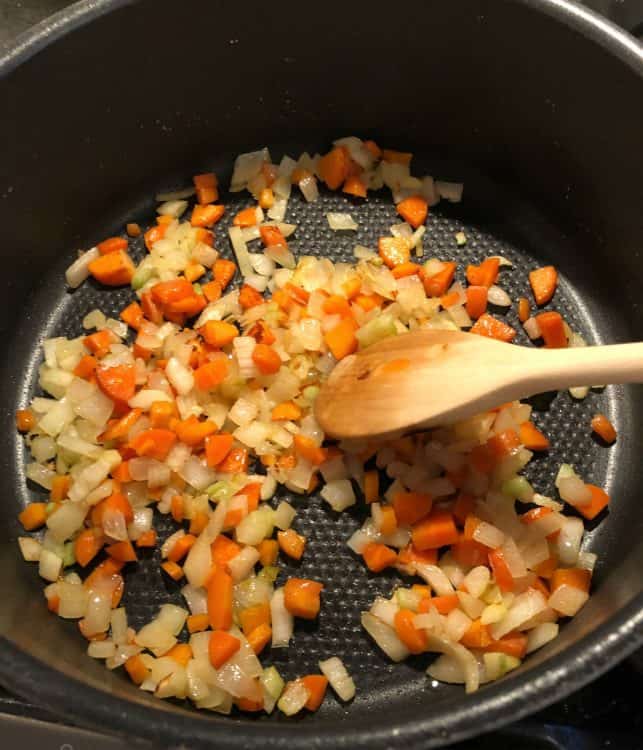 mirepoix in a pot