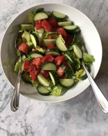 salad with cucumber and tomato