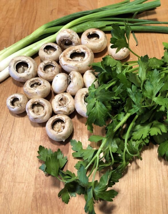 parsley mushrooms and green onions