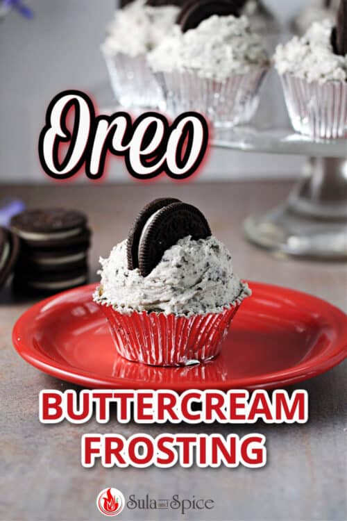 Oreo buttercream frosting pin
