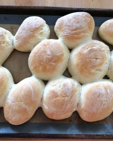 baked rolls on a baking sheet