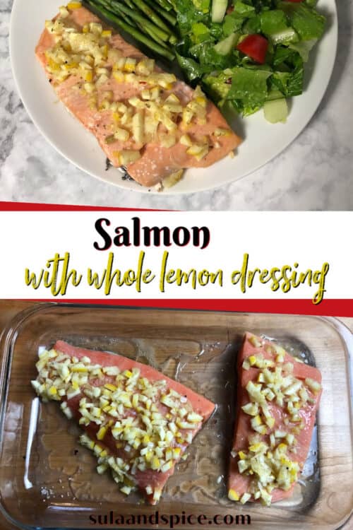 pin for salmon with whole lemon dressing