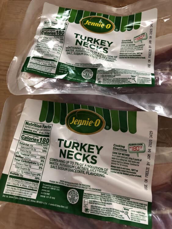 2 packages of turkey necks