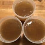 bone broth top down view in 3 jars