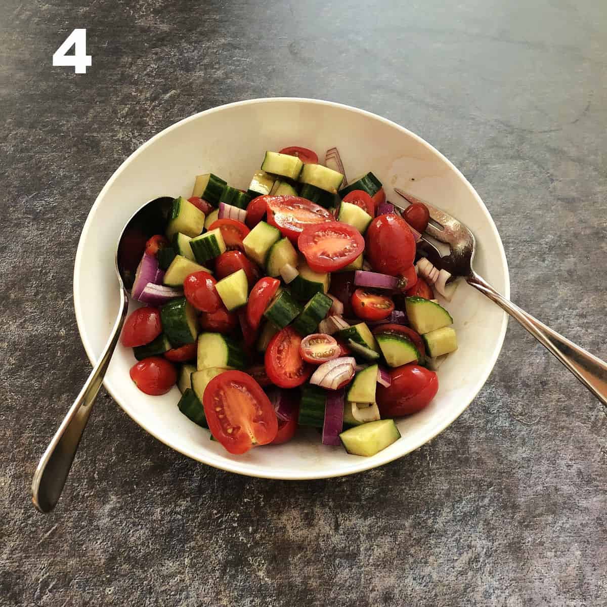 veggies with dressing mixed up