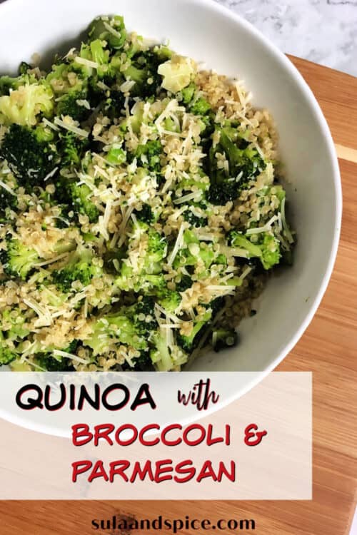 pin for quinoa broccoli parmesan