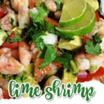 pin for lime shrimp avocado salad.