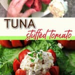 Pin for tuna stuffed tomato.