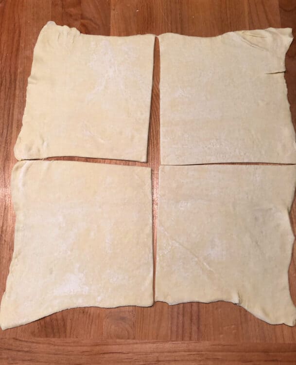 puff pastry sheet cut into fourths
