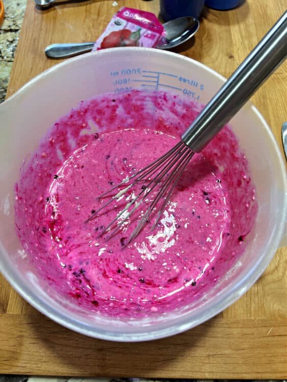 bright pink batter