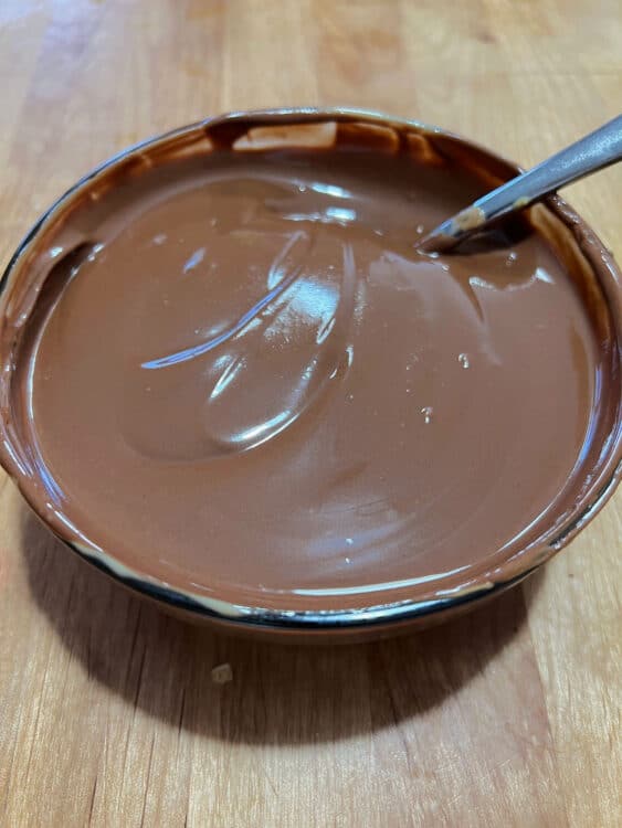 smooth chocolate sauce in a bowl