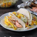 pin for bbq salmon tacos.