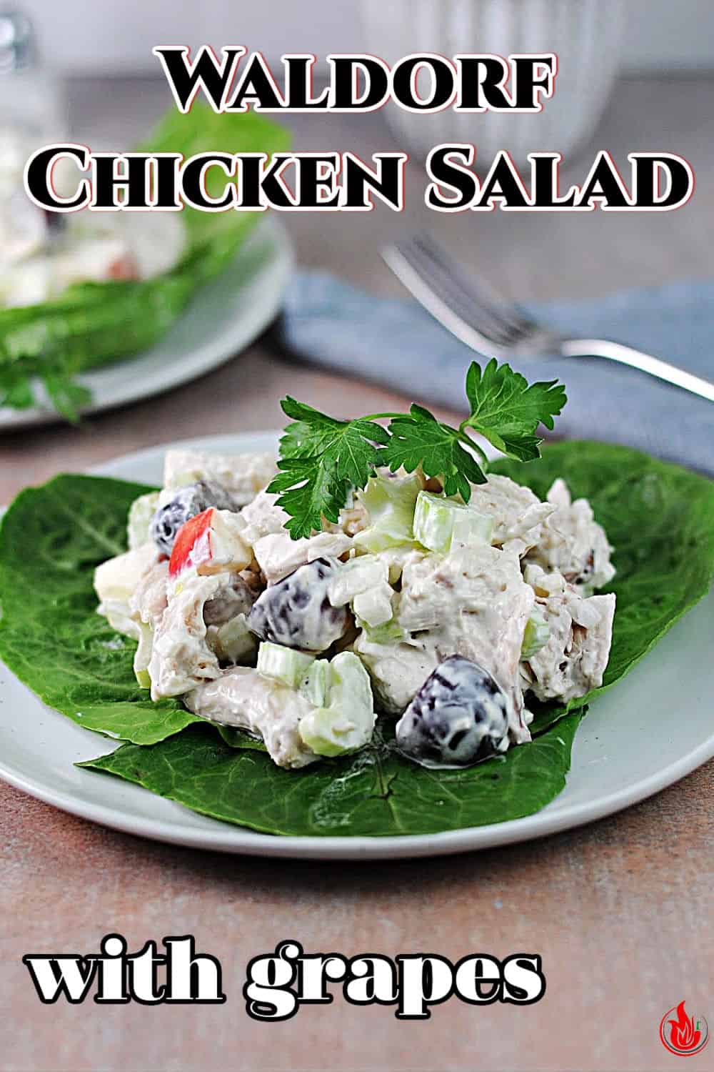 pin for chicken waldorf salad.
