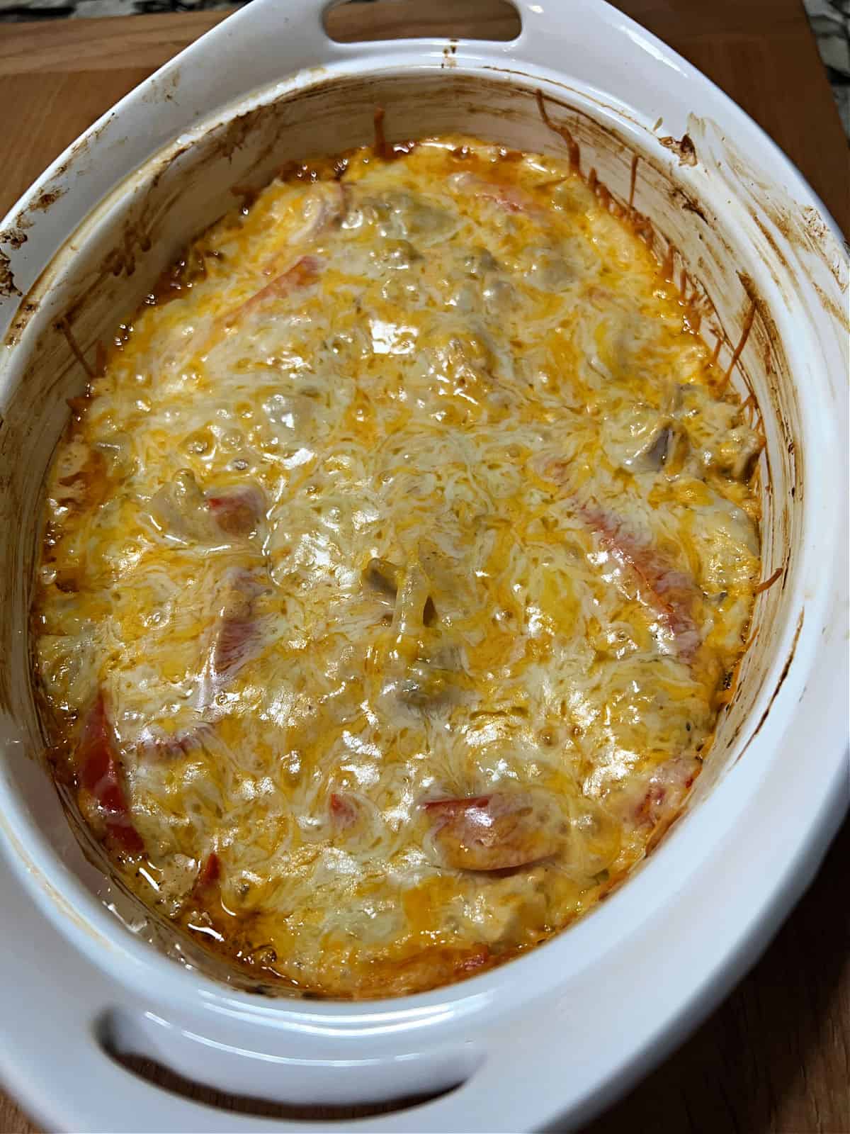 fully cooked casserole.
