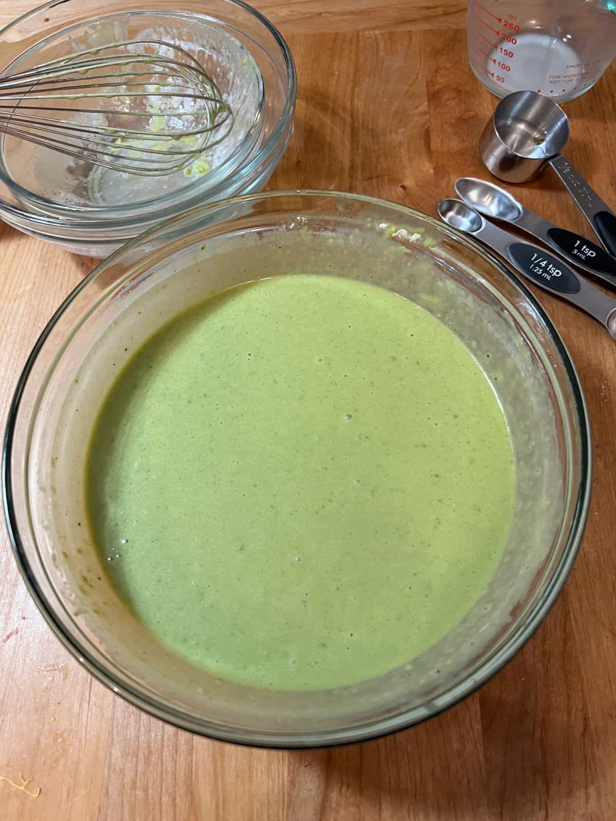 mixed batter ready to cook.