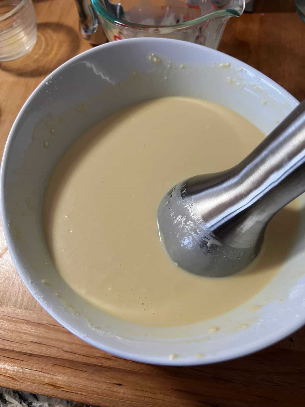 immersion blender in the smooth batter.