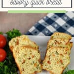 Pin for sun dried tomato quick bread.