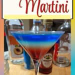 Rainbow Martini showing beautiful colored layers.