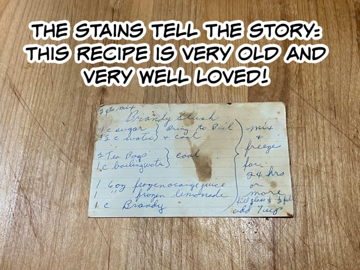  Original recipe card.