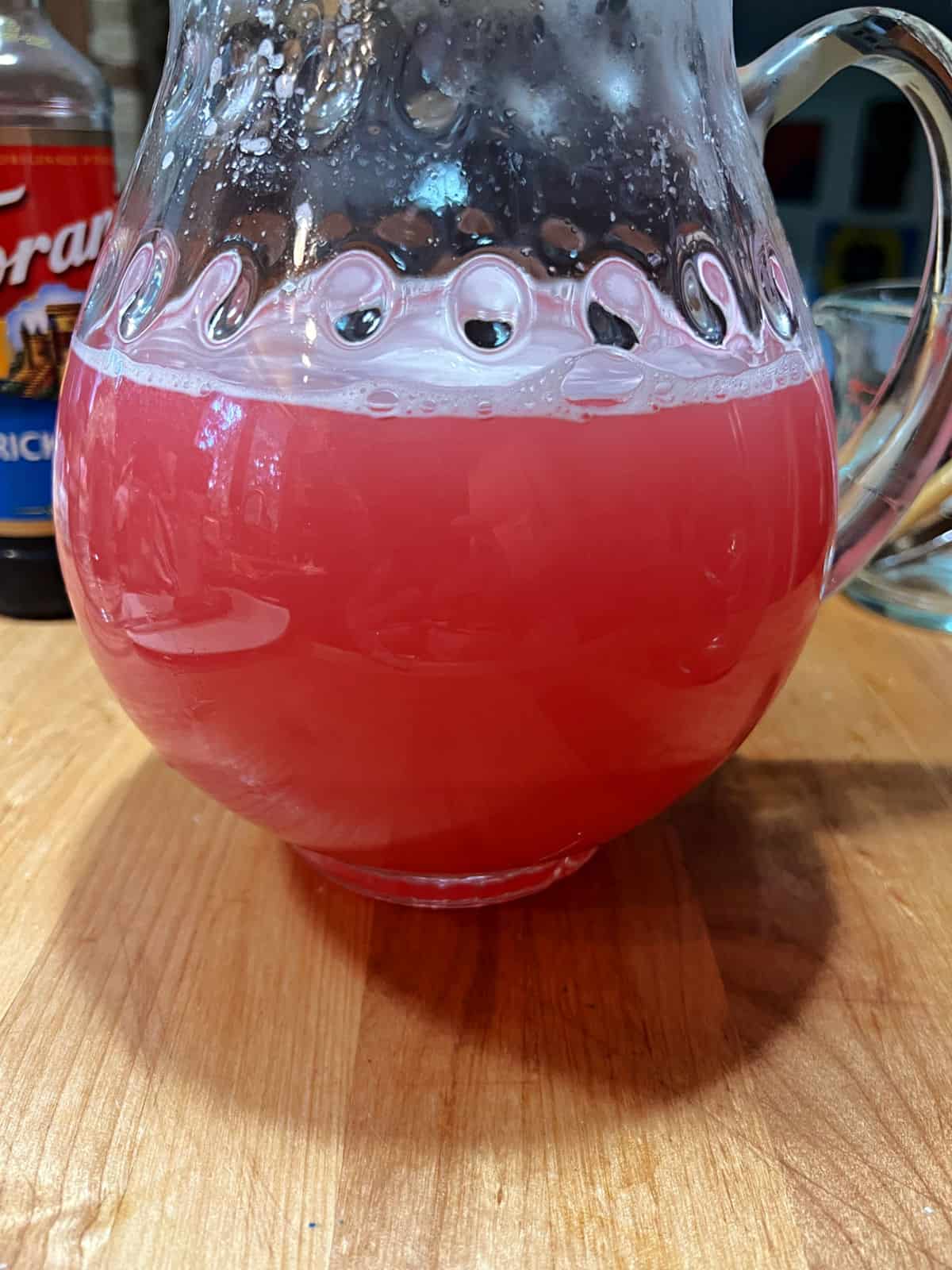 Prickly pear lemonade all mixed up.