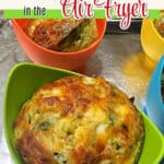 Pin for egg bites in the air fryer.