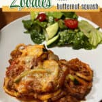 Pin for Butternut squash spaghetti bake - aka spaghetti zoodles with butternut squash.