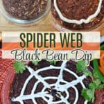 Spider web black bean dip pin.