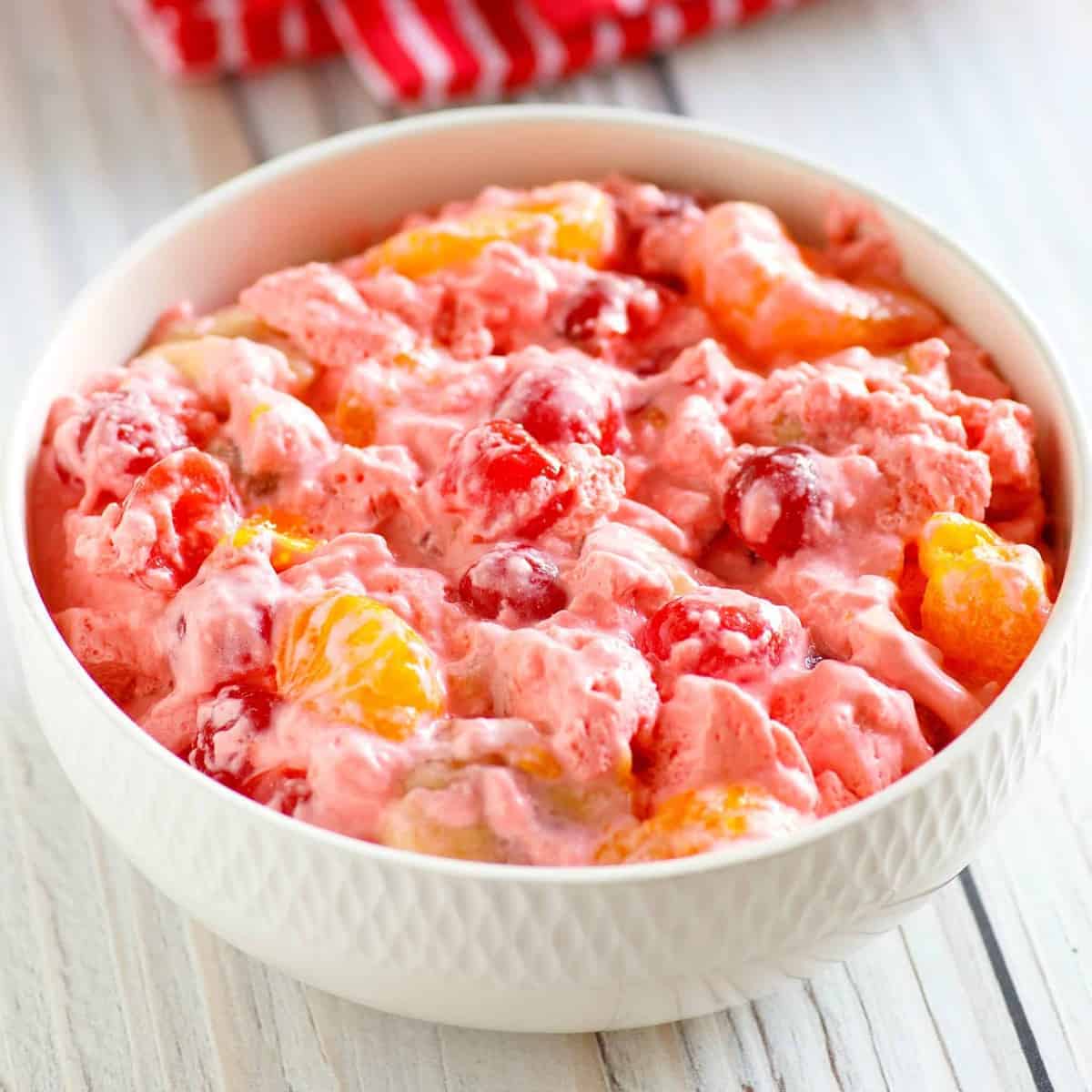 Cherry Jello salad.