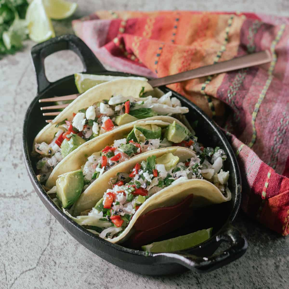 Rotisserie Chicken Tacos with Slaw.