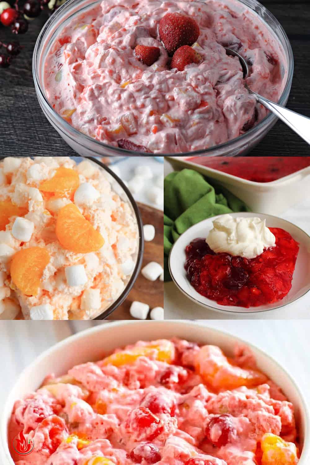 collage of best thanksgiving jello salads.