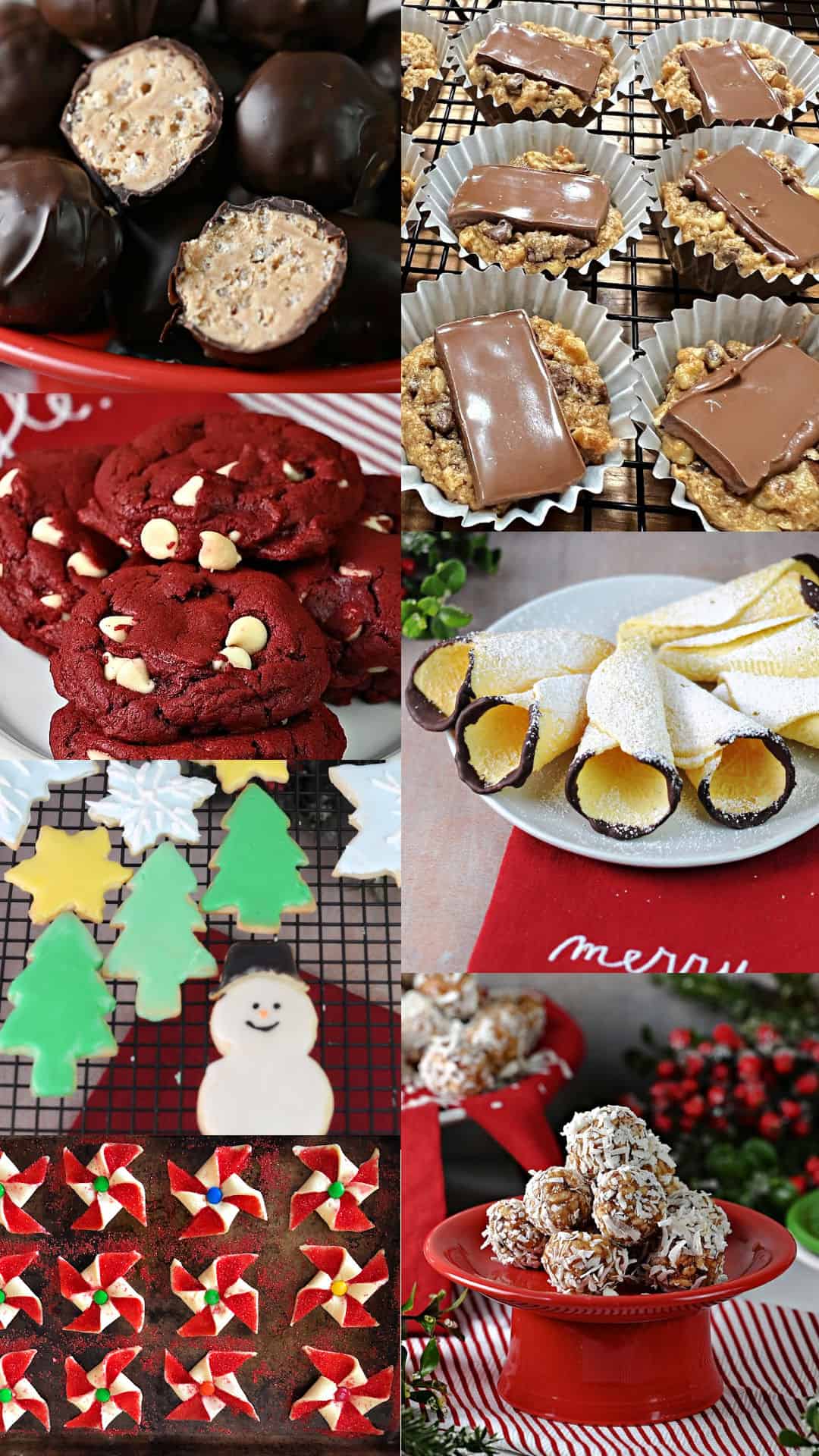 Collage of images for Christmas cookies that can be made with few (less than 10) ingredients.