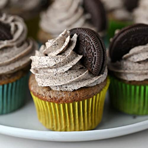 Oreo cupcake with Cookies and Cream Frosting.