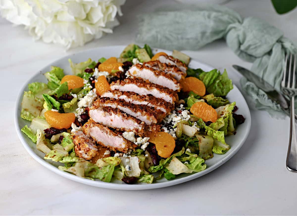 Pecan crusted chicken salad.