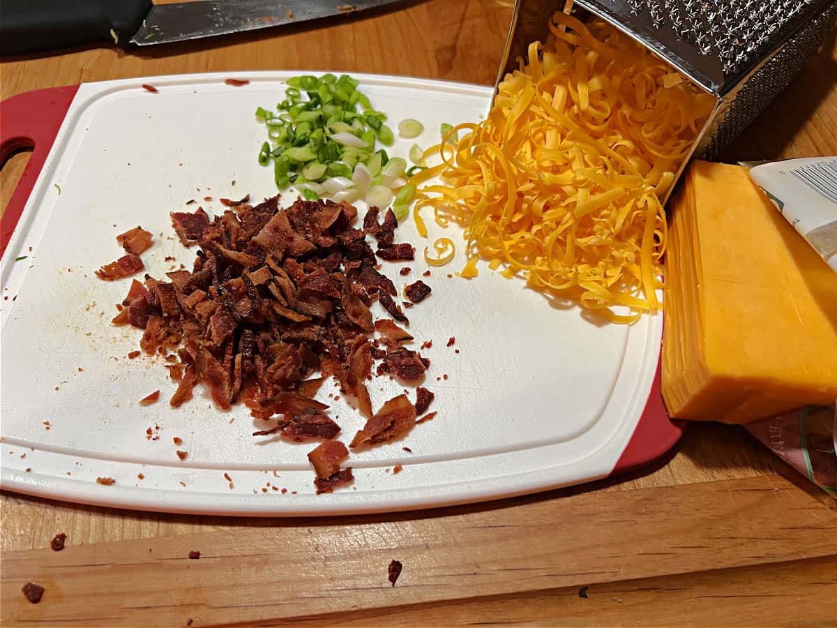 ingredients for the potato skins.