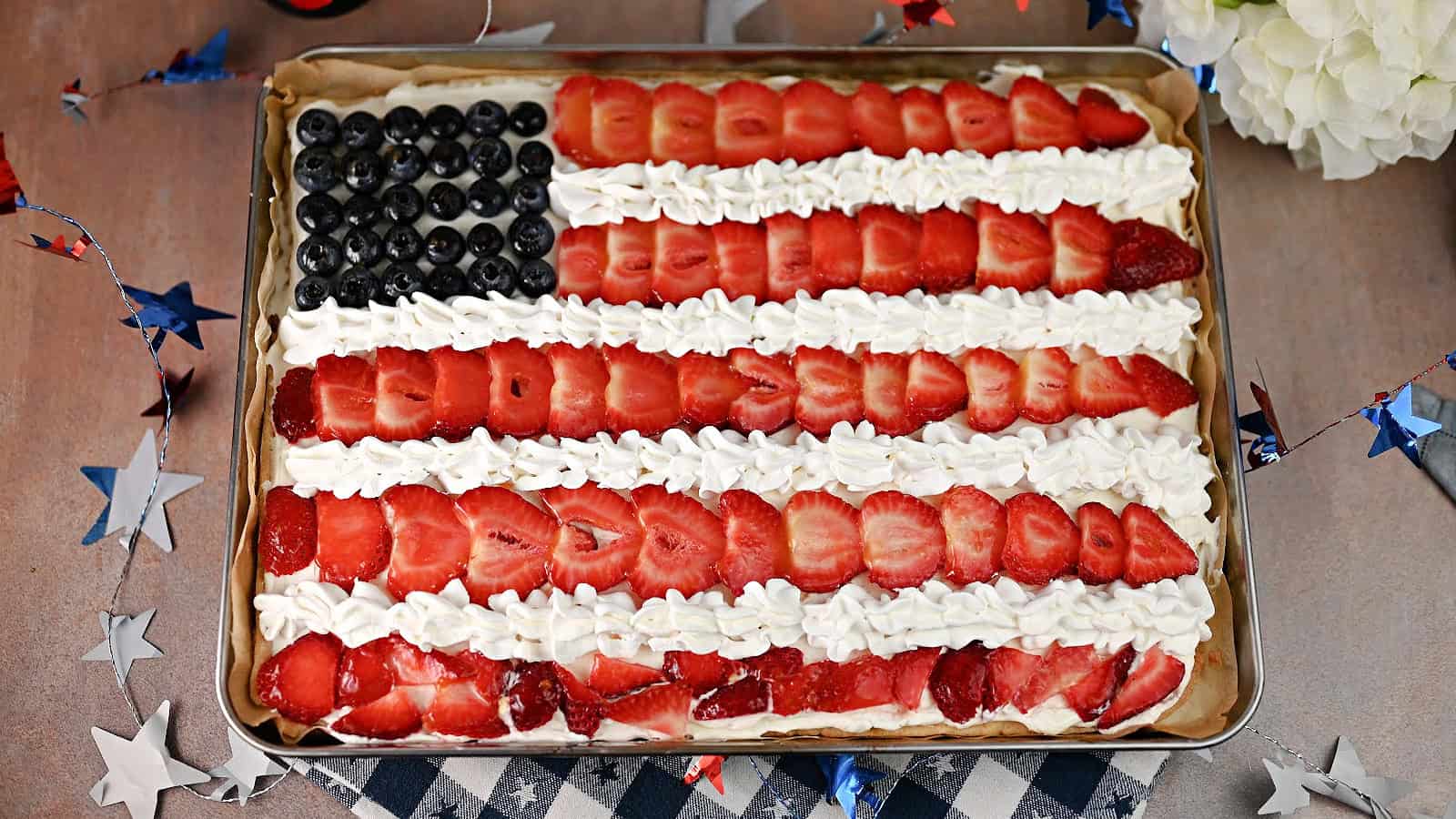 American flag fruit pizza.