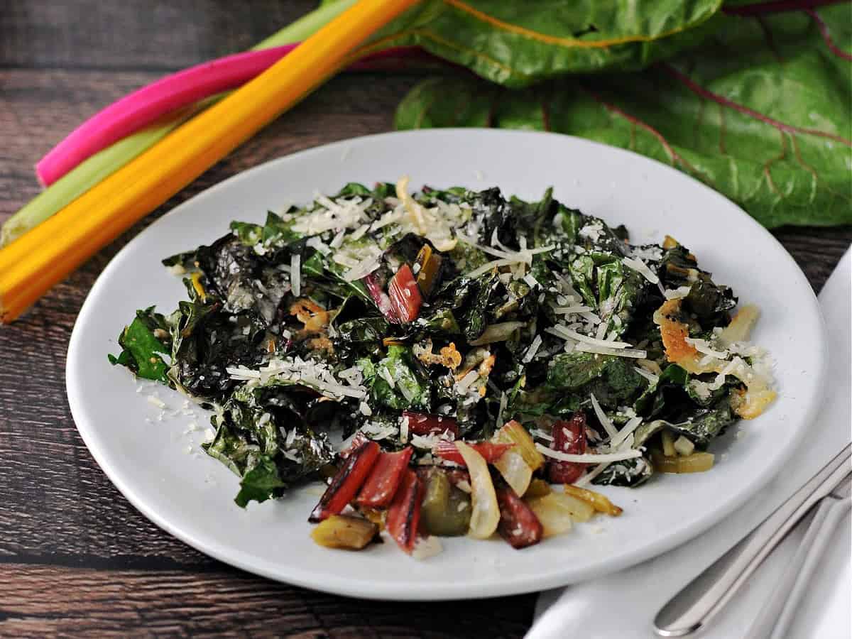 Roasted Swiss Chard with Parmesan.