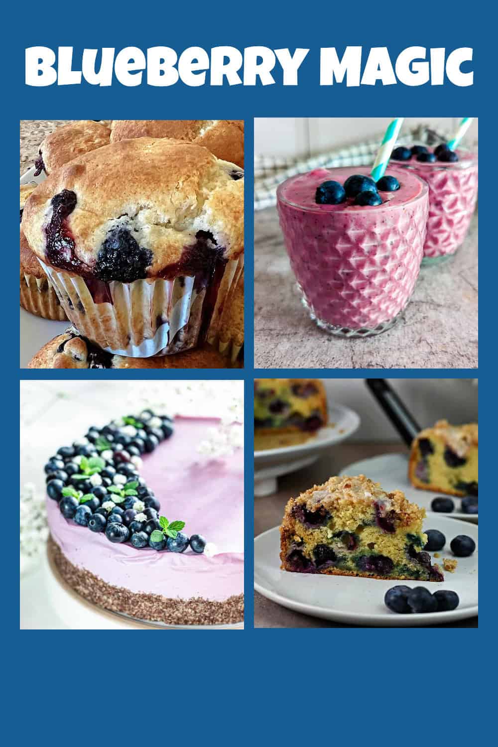 blueberry recipes roundup pin.