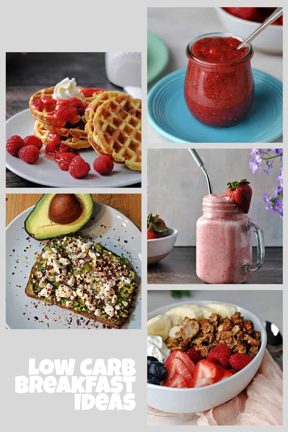 low carb breakfasts pin.