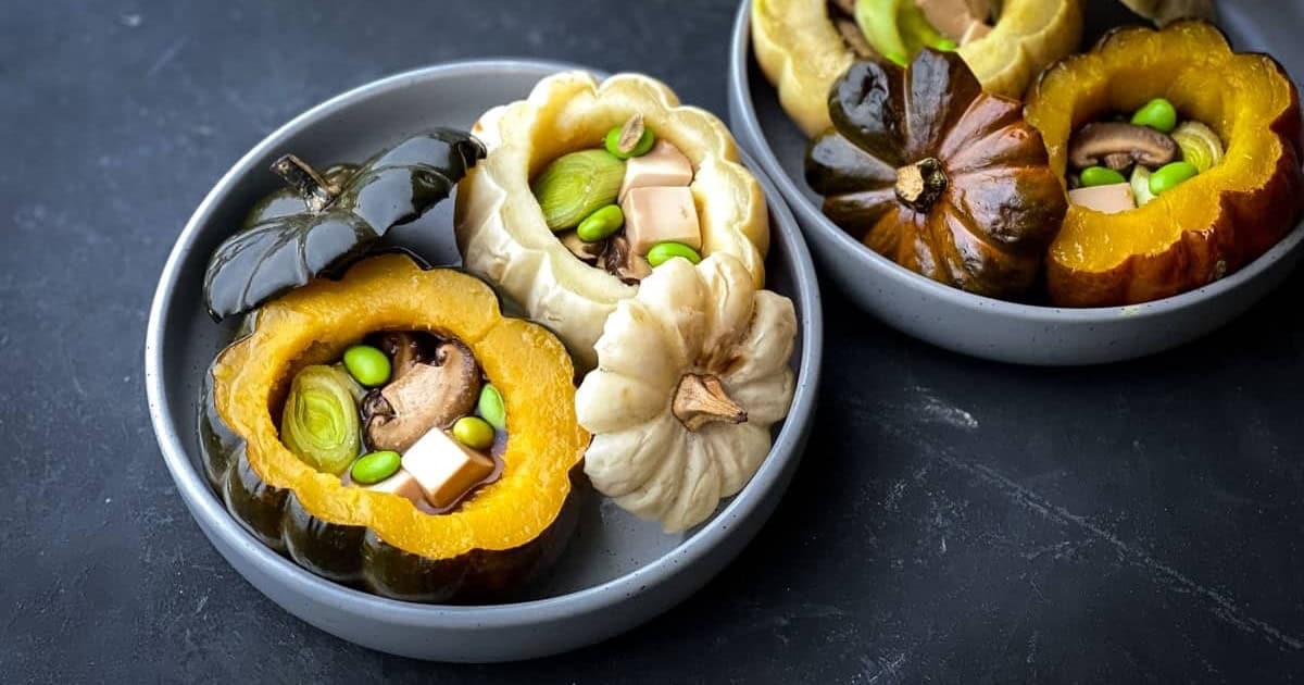 Baked Miniature Pumpkins.