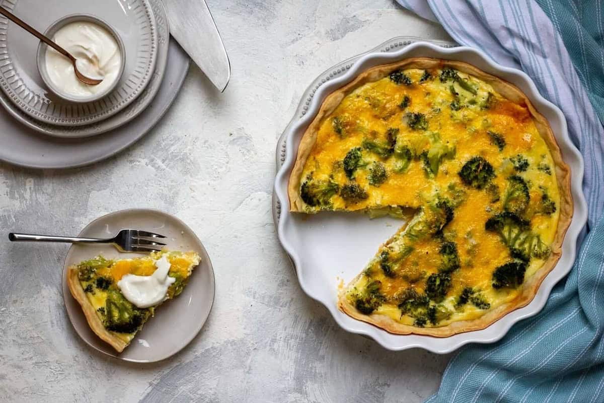 Broccoli Cheddar Quiche.
