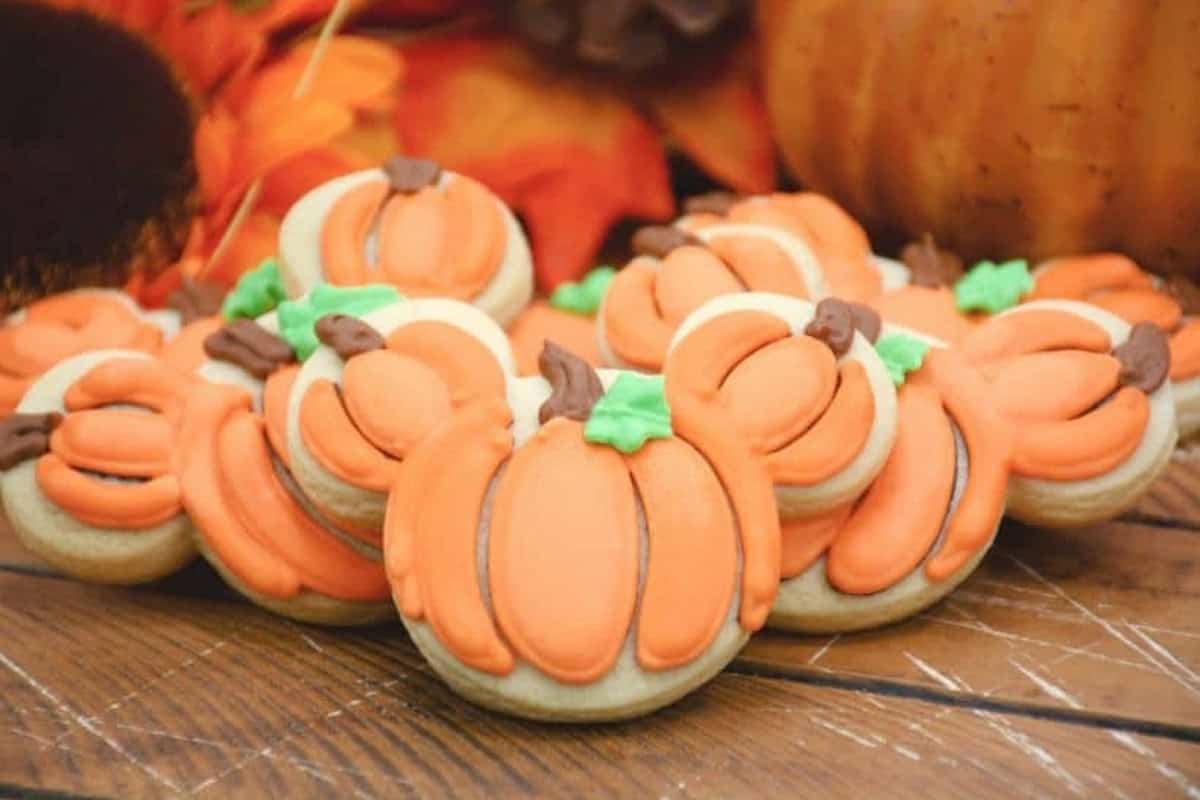 Mickey Mouse Pumpkin Cookies.