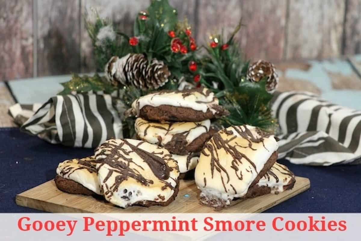 Peppermint Smores Cookies.