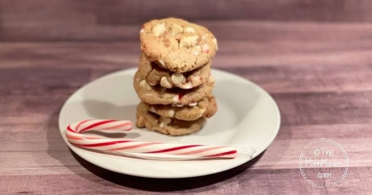 Peppermint White Chocolate Chip Cookies.