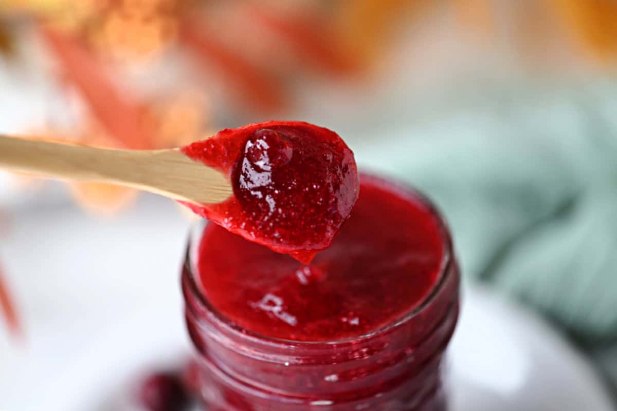Homemade jellied cranberry sauce.